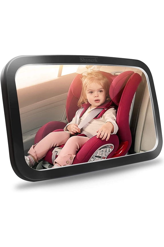 Baby Car Mirror, Safety Car Seat Mirror for Rear Facing Infant with Wide Crystal Clear View, Shatterproof, Fully Assembled, Crash Tested and Certified