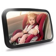 Baby Car Mirror for Rear Facing Infant, Shatterproof & Crash Tested, Extra Wide Clear View, 360° Adjustable, Easy Install, Fits Most Vehicles