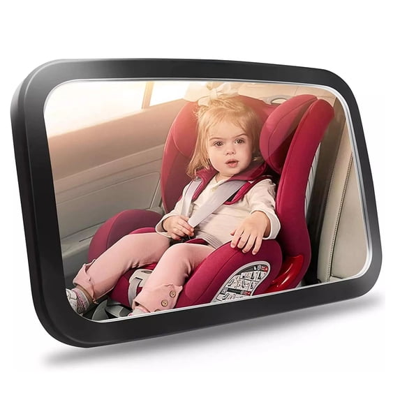 Baby Car Mirror for Rear Facing Infant, Shatterproof & Crash Tested, Extra Wide Clear View, 360° Adjustable, Easy Install, Fits Most Vehicles