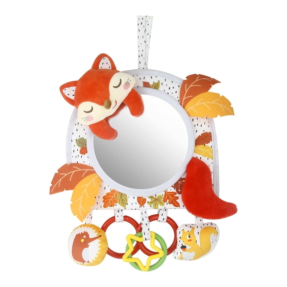 Baby Car Mirror with Toys - Rearview Baby Mirror for Car Seat, Crib Mirror with Elephant & Hanging Rattles, Shatterproof Safety Mirror