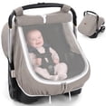 thumbnail image 1 of Baby Car Seat Cover, Caveen Muslin Infant Carseat Canopy, with Breathable Mesh Window, Universal Fit Most Car Seats, Grey, 1 of 8