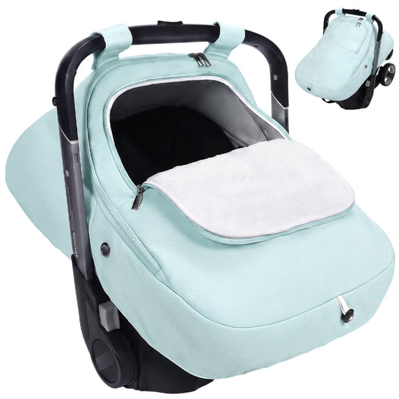 Baby Car Seat Cover, Caveen Windproof Car Seat Canopy for Winter, Blue