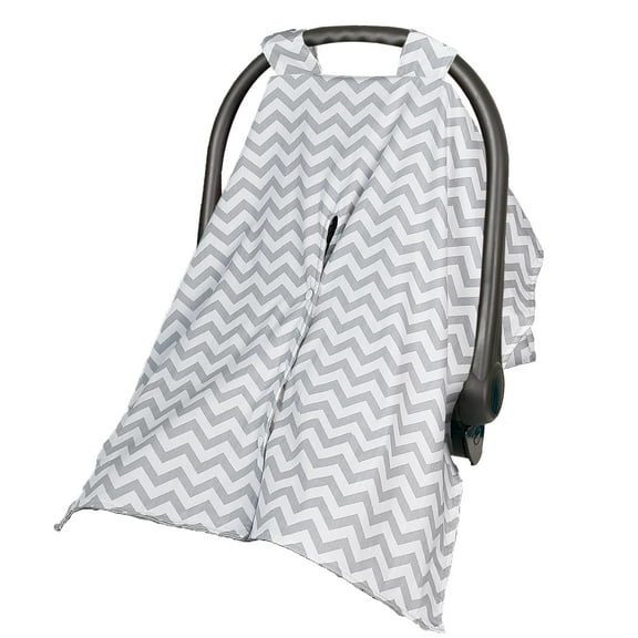 Baby Car Seat Cover Grey Wavy Pattern Babies Carseat Opening Canopy Warm Cover for Boy/Girl