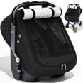 thumbnail image 1 of Caveen Baby Car Seat Cover, Plush Minky Dots Infant Car Seat Canopy for Baby Shower Gift, Black, 1 of 7