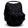 thumbnail image 1 of Baby Car Seat Cover & Nursing Cover, Stretchy 5-in-1 Breastfeeding Canopy with Carry Pouch, Black Constellation, 1 of 7