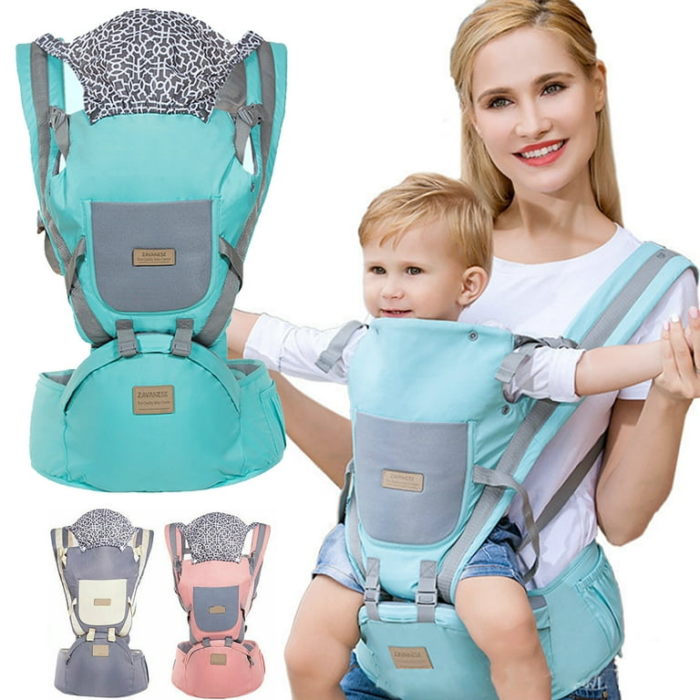 Baby Soft Carrier for Newborn,Infant Sling Carrier Wrap Ergonomic Design 4  in 1 Infants Carriers Front and Back,Multi-Functional Hug Strap for  7-45lbs(3-48 Months)Newborns and Baby-Grey