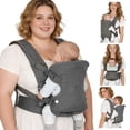 thumbnail image 1 of Baby Carrier, Caveen 4-in-1 Convertible Baby Carrier, Ergonomic Baby Carrier for Newborn to Toddler, Gray, 1 of 9
