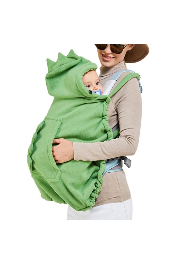Baby Carrier Cover Stroller Cover,Newborn Hooded Stretchy Cloak,Soft Kangaroo Hoodie for Mom Baby,Suit for All Seasons (Green)