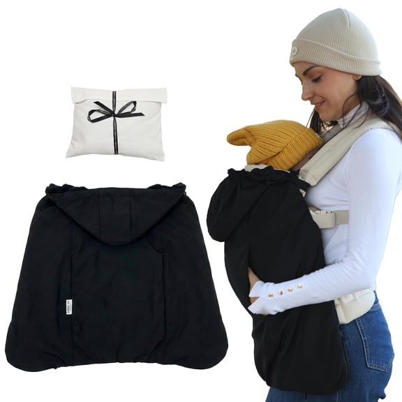 Baby Carrier Cover Winter with Detachable Hood - Windproof & Water-Resistant Winter Car Seat Cover Baby Girl & Boy, Universal Travel Carrier & Stroller Blankets for Babies