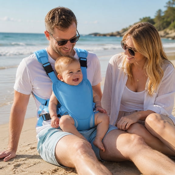 Baby Carrier, Dual-Use Adjustable Baby Sling Support Chest Holder with Drawstring Backpack, Practical wearable gear for beach and outdoor use 1PCS