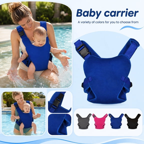 Baby Carrier, Dual-Use Adjustable Baby Sling Support Infant Chest Holder with Drawstring Backpack for Newborn to Toddler 13-33 lbs Swimming Pool Beach Land (Blue)
