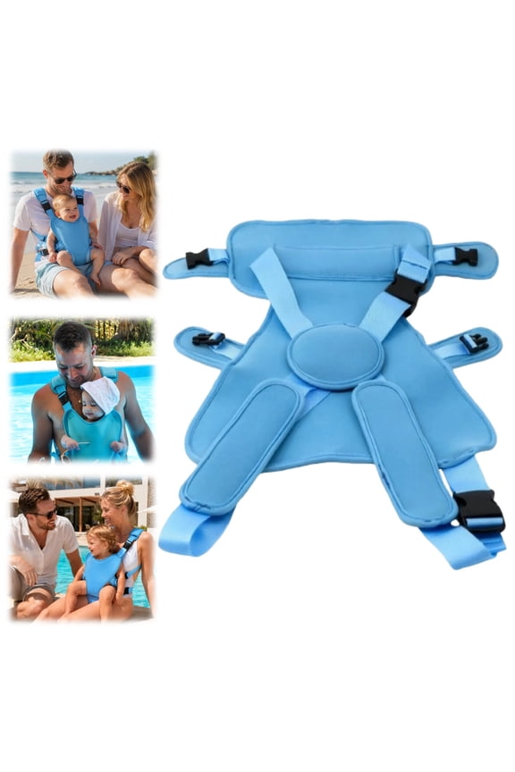 Baby Carrier, Dual-Use Adjustable Baby Sling Support Infant Chest Holder with Drawstring Backpack for Newborn to Toddler 13-33 lbs Swimming Pool Beach Land (Blue)