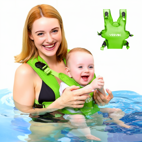 Baby Carrier, Dual-Use Adjustable Baby Sling Support Infant Chest Holder with Drawstring Backpack for Newborn to Toddler 13-33 lbs Swimming Pool Beach Land (Green)