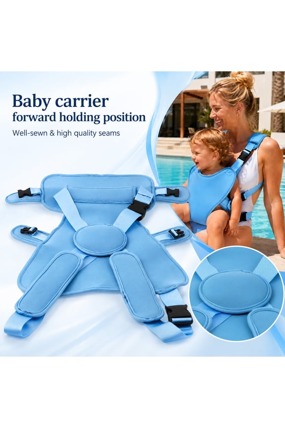 Baby Carrier, Dual-Use Adjustable Baby Sling Support Infant Chest Holder with Drawstring Backpack for Newborn to Toddler 13-33 lbs Swimming Pool Beach Land