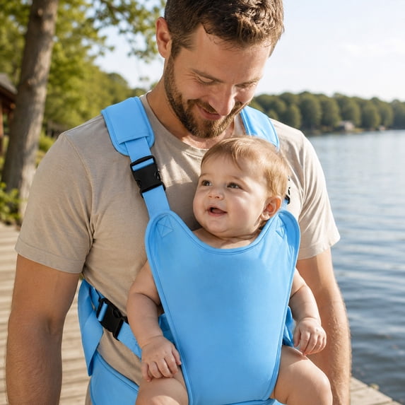 Baby Carrier, Dual-Use Adjustable Baby Sling Support Infant Chest Holder with Drawstring Backpack for Newborn to Toddler 13-33 lbs Swimming Pool Beach Land