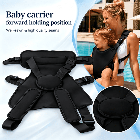 Baby Carrier, Dual-Use Adjustable Baby Sling Support Infant Chest Holder with Drawstring Backpack for Newborn to Toddler 13-33 lbs Swimming Pool Beach Land