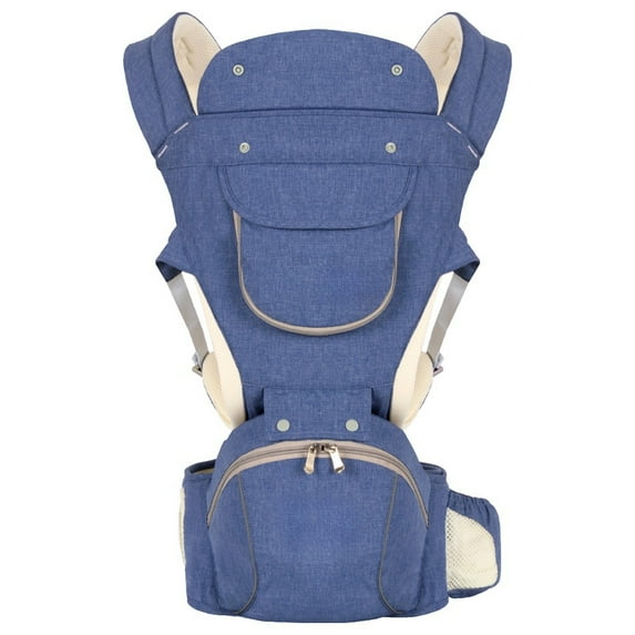 Baby Carrier Newborn to Toddler with Hood All Position Baby Hip Carrier, 3-in-1 Ergonomic Infant Carrier Soft Baby Holder 3 to 36 Months,4 Season/All Seasons (Dark Blue)