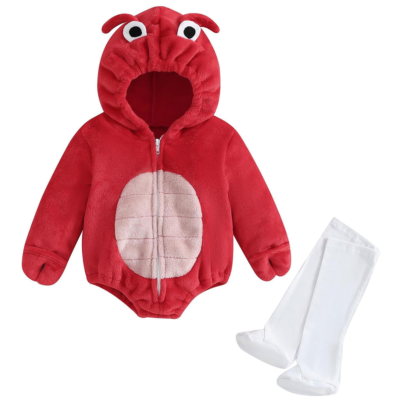 Baby Cartoon Animals Costumes Toddler Hooded Romper Jumpsuit with Socks