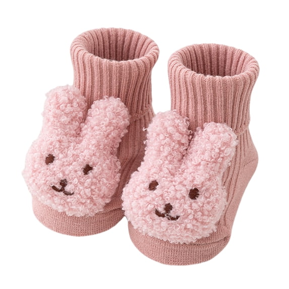 Baby Cartoon Bear/Rabbits Socks Antiskid Soles Socks Breathable Firstwalker Socks Winter Warm Socks 0-3 Baby Accessories