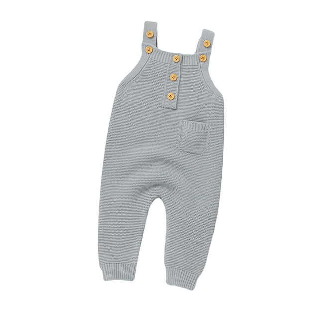 Baby Casual Knitted Sweater Romper Bodysuit Solid Long Sleeve Jumpsuit