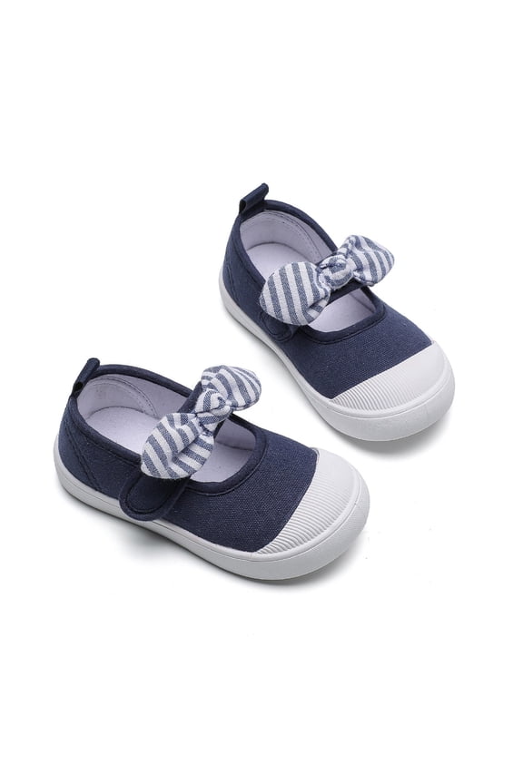 Baby Casual Shoes Floral Bow Soft Breathable Sole Classic Baby Sneakers Lightweight Comfortable Toddler Shoes For Indoor Daily Wear ,2-2.5 Years