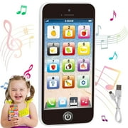 Baby Cell Phone Toy, Baby Phone Toy, Toddler Phone Toy, Kids Smart Phone Toys with Lights & Music, Learning English Education Gift for Baby Boys Girls