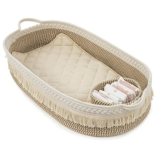 Baby Moses Basket with bedding textile Rabbits and Twigs