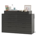 thumbnail image 1 of Baby Changing Dresser w/Power Outlet & Safety Rail, 8-Drawer Storage Organizer, Convertible Nursery Dresser with Anti-Tip Strap, 1 of 8