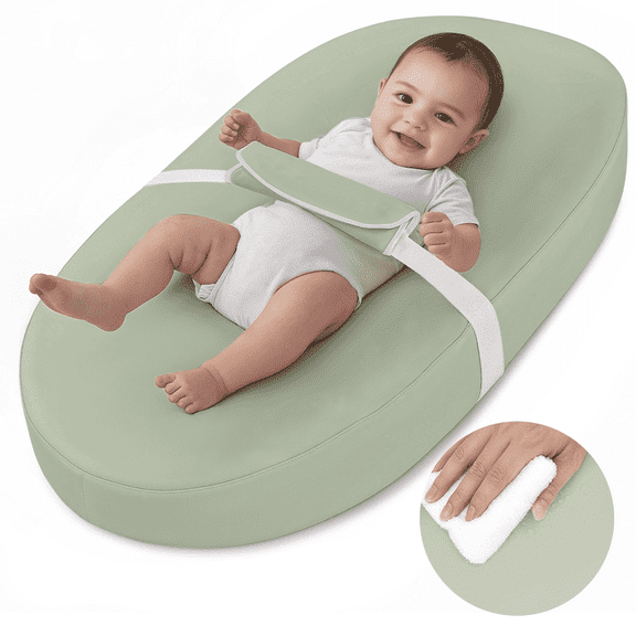 Baby Changing Pad, Caveen Wipeable Baby Changing Station for Diaper Change and Dresser, with Waterproof PU Cover and Non-Slip Bottom, Portable,Green