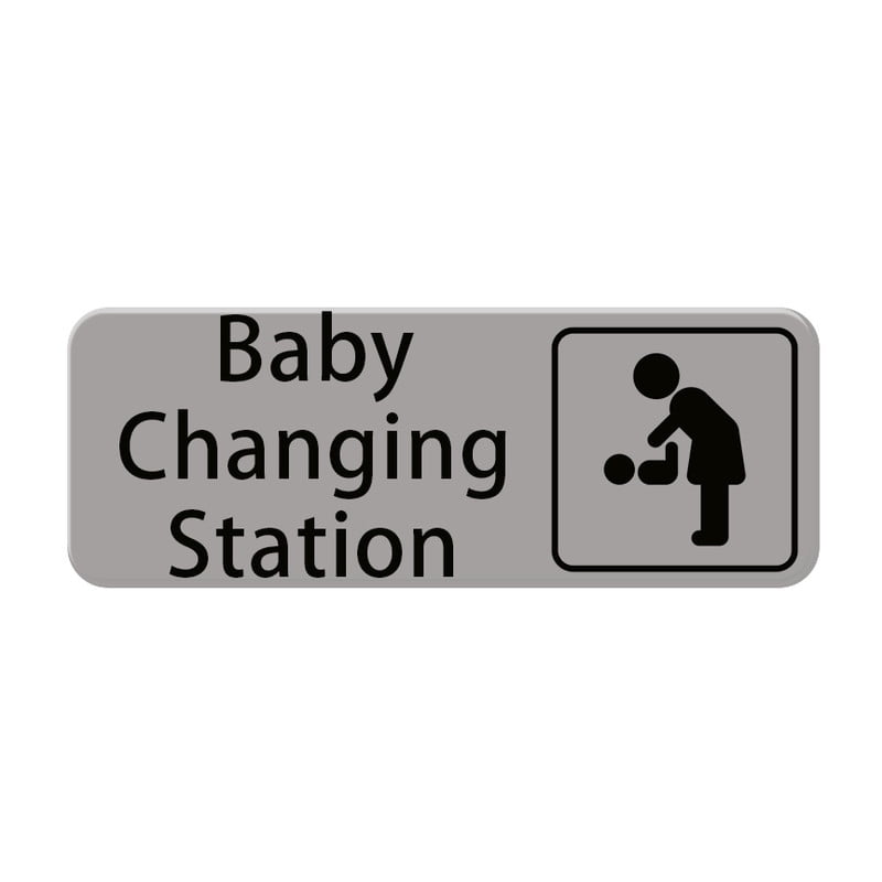 Baby Changing Station Sign,9 x 3 Inch Acrylic Plastic Sign with Symbols
