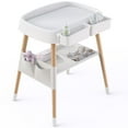 thumbnail image 1 of Baby Changing Table Diaper Changing Table with Changing Pad Adjustable Height Changing Table with Nursery Organizer and Large Storage Rack for Newborn Baby and Infant, 1 of 7