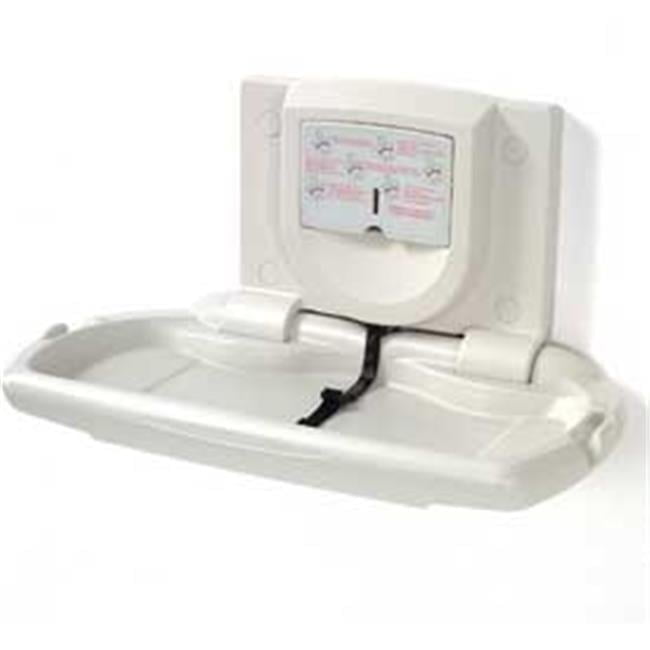 Light Gray Wall-Mounted Baby Changing Table with Safety Strap
