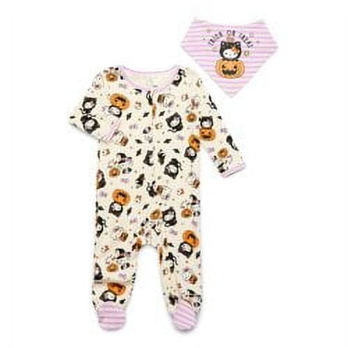 Baby Character Halloween Footed Sleep N Play & Bib Set, 2-Piece, Sizes Newborn-6/9 Months