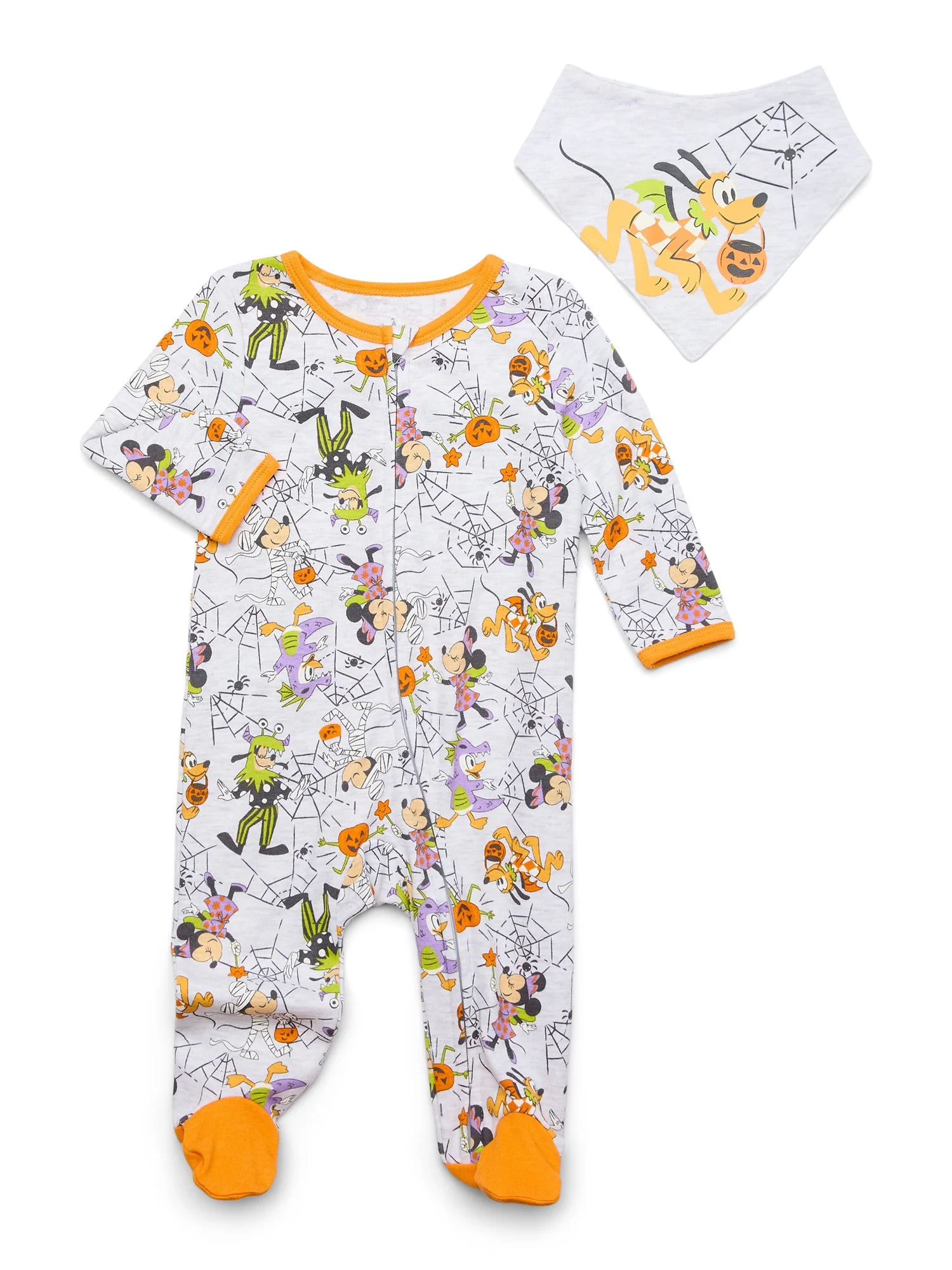 Baby Character Halloween Footed Sleep N Play & Bib Set, 2-Piece, Sizes Newborn-6/9 Months
