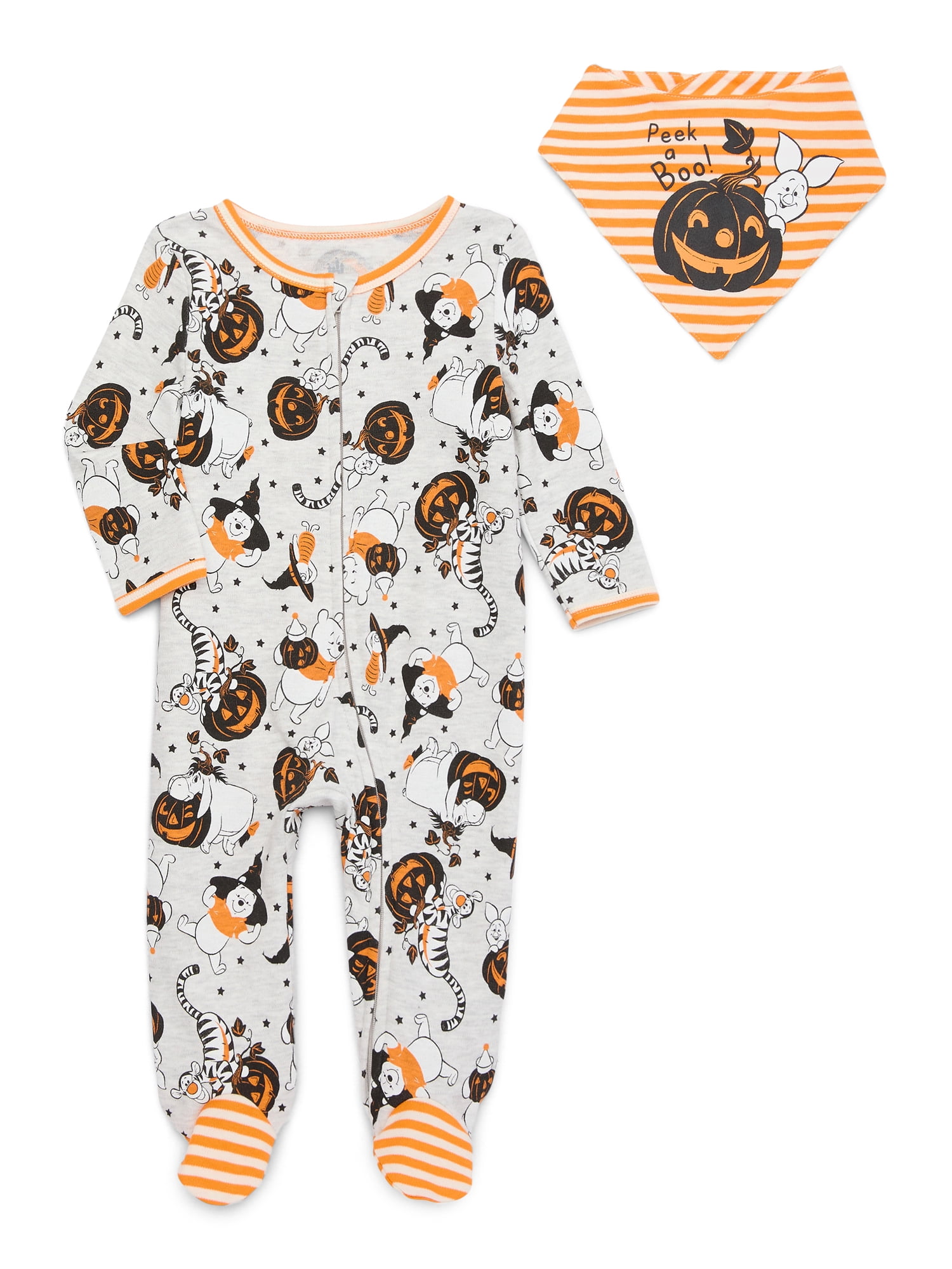 Baby Character Halloween Footed Sleep N Play & Bib Set, 2-Piece, Sizes Newborn-6/9 Months