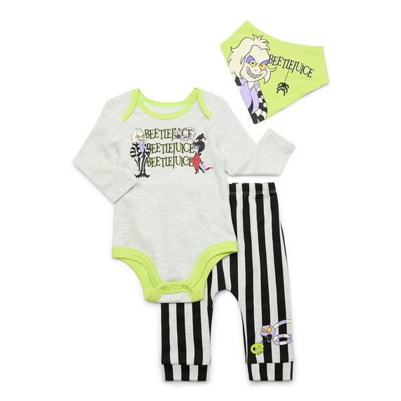 Baby Character Halloween Long-Sleeve Bodysuit, Pants, and Bib Outfit Set, 3-Piece, Sizes Newborn-12 Months