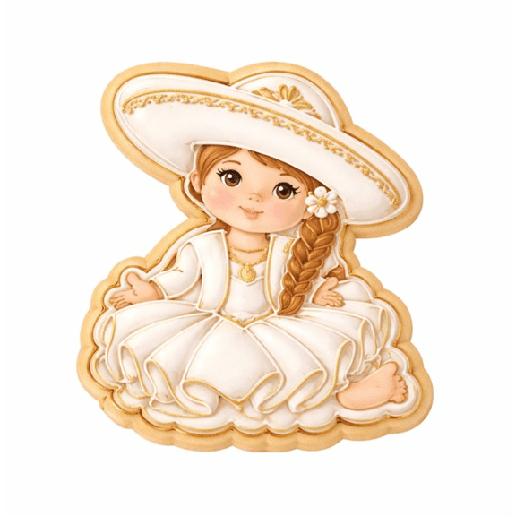 Baby Charro Girl Cookie Cutter and Stamp with Size Options, ,Baptism Mexican Theme Charro Theme Baby Shower Latino Themed