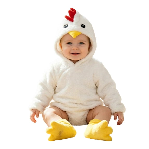 Baby Chick Animal Hooded Bodysuit for Toddler Thanksgiving Carnival Birthday Party Wear