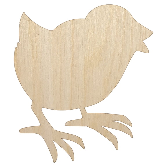 Baby Chick Chicken Standing Solid Wood Shape Unfinished Piece Cutout Craft DIY Projects - 4.70 Inch Size - 1/8 Inch Thick