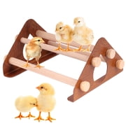 Baby Chick Perch, Durable Metal Stand with Natural Wooden Roosting Bars for Coop and Brooder, Training Chicken Roosting Perches for Mini Baby Chicks, Easy to Assemble, Fun Toys
