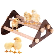Baby Chick Perch, Durable Metal Stand with Natural Wooden Roosting Bars for coop and brooder, Training Chicken Roosting Perches for Mini Baby Chicks, Easy to Assemble, Fun Toys