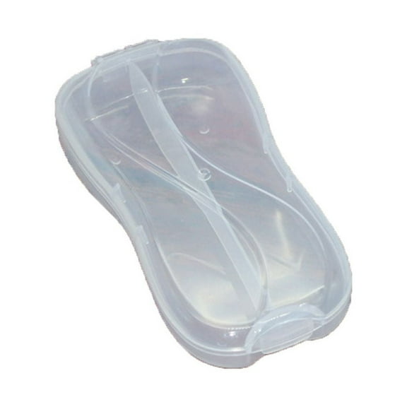 Baby Child Spoon Fork Storage Box Transparent Plastic Tableware Portable Case,Storage Containers