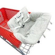 Baby Children Covers Shopping cart Cushion for Infant Supermarket Cart Cover Protector… (Grey Stripe)