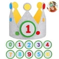 thumbnail image 1 of Baby Children Pet Glitter Sequin Crown, Birthday Party Hat, Tiara Crown with Flowers for Photo Prop, 1 of 1