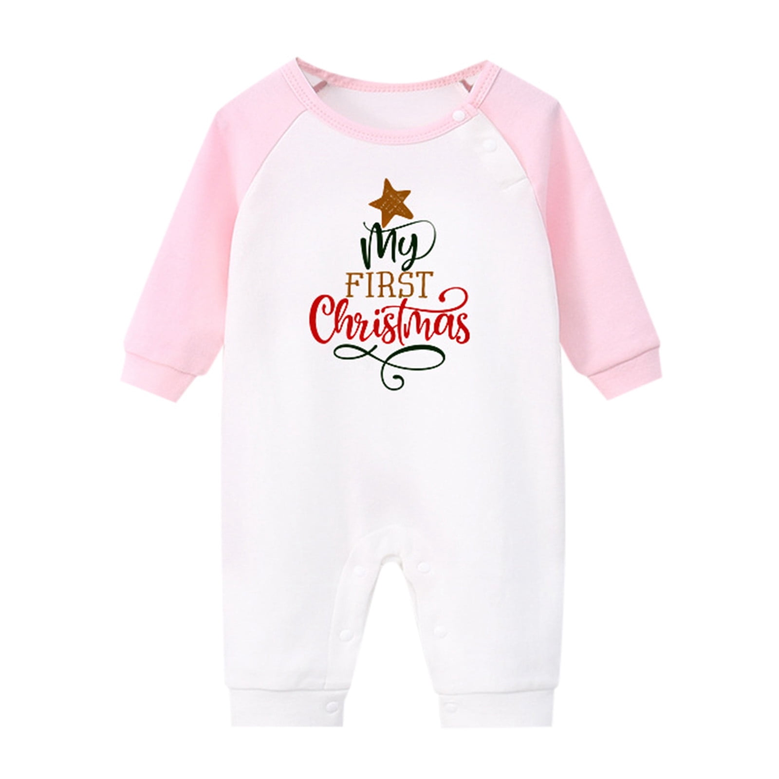 Baby Christmas Outfit Girls Boys Romper Long Sleeve Bodysuit Jumpsuit