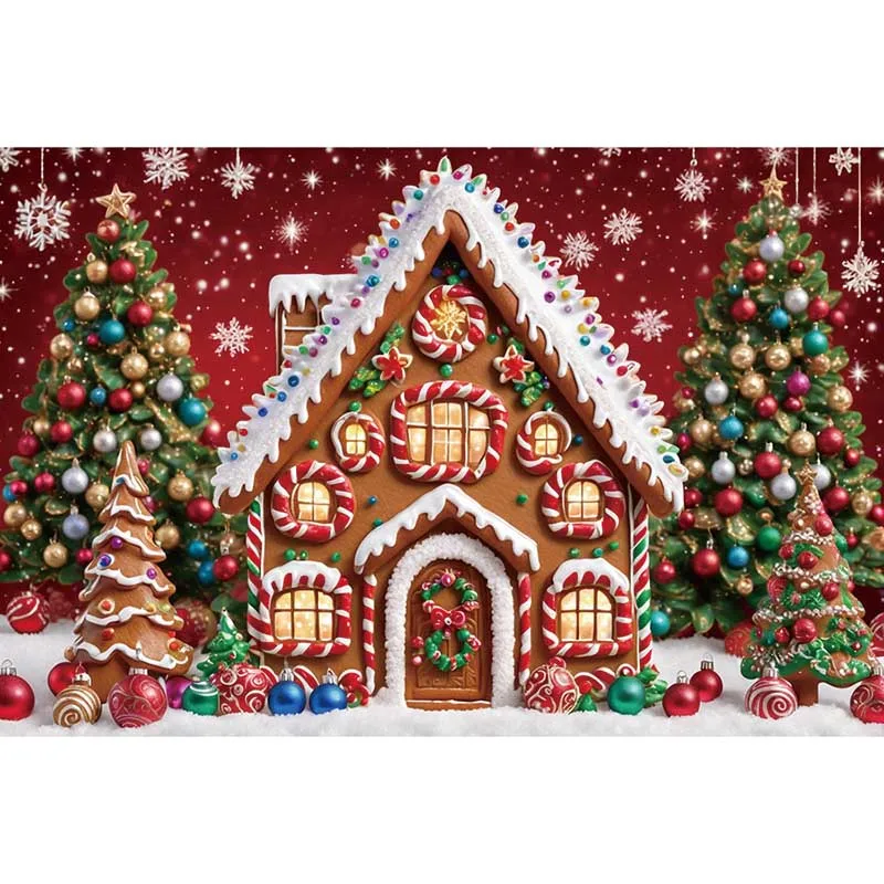 10x8FT Christmas Backdrop Winter Wonderland Snowman Pine Tree Snowflake White Photography Background Family Holiday Christmas New Year Birthday Party