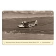 thumbnail image 1 of Baby Clipper (Sikorsky S-43) - Kaunakakai Molokai Hawaii 1937 - Inter-Island Airways - Vintage Aviation Poster by Clyde Sunderland - 8 x 12 inch Vintage Metal Tin Sign, 1 of 4