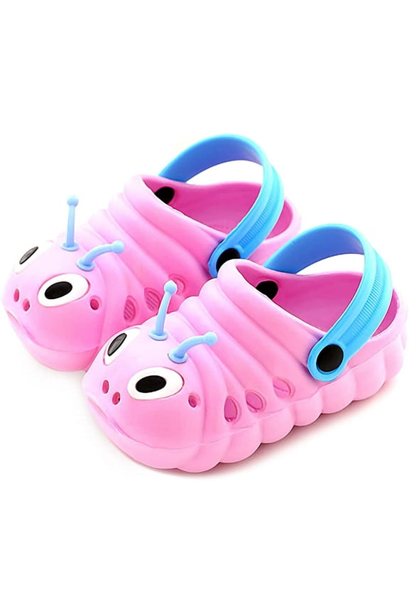Baby Clogs Funny Garden Shoes Non-Slip Plastic Kids Sandals Closed Toe Slippers Cute Infant Toddler Beach Shower Shoes for Boys and Girls 0-5 Years