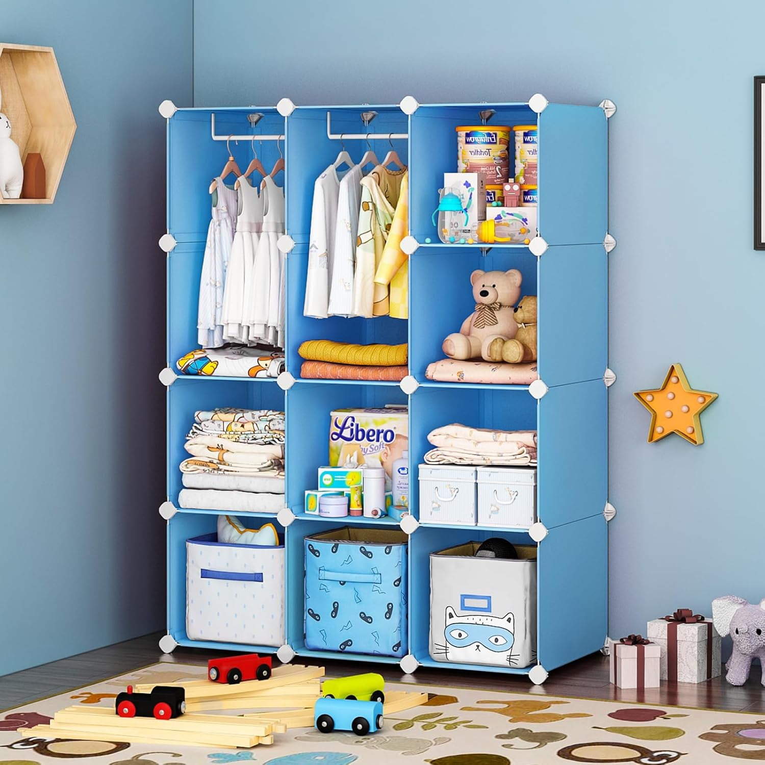 Baby Closet,Dresser, Kids Closet Organizers, Portable Kids Wardrobe for ...