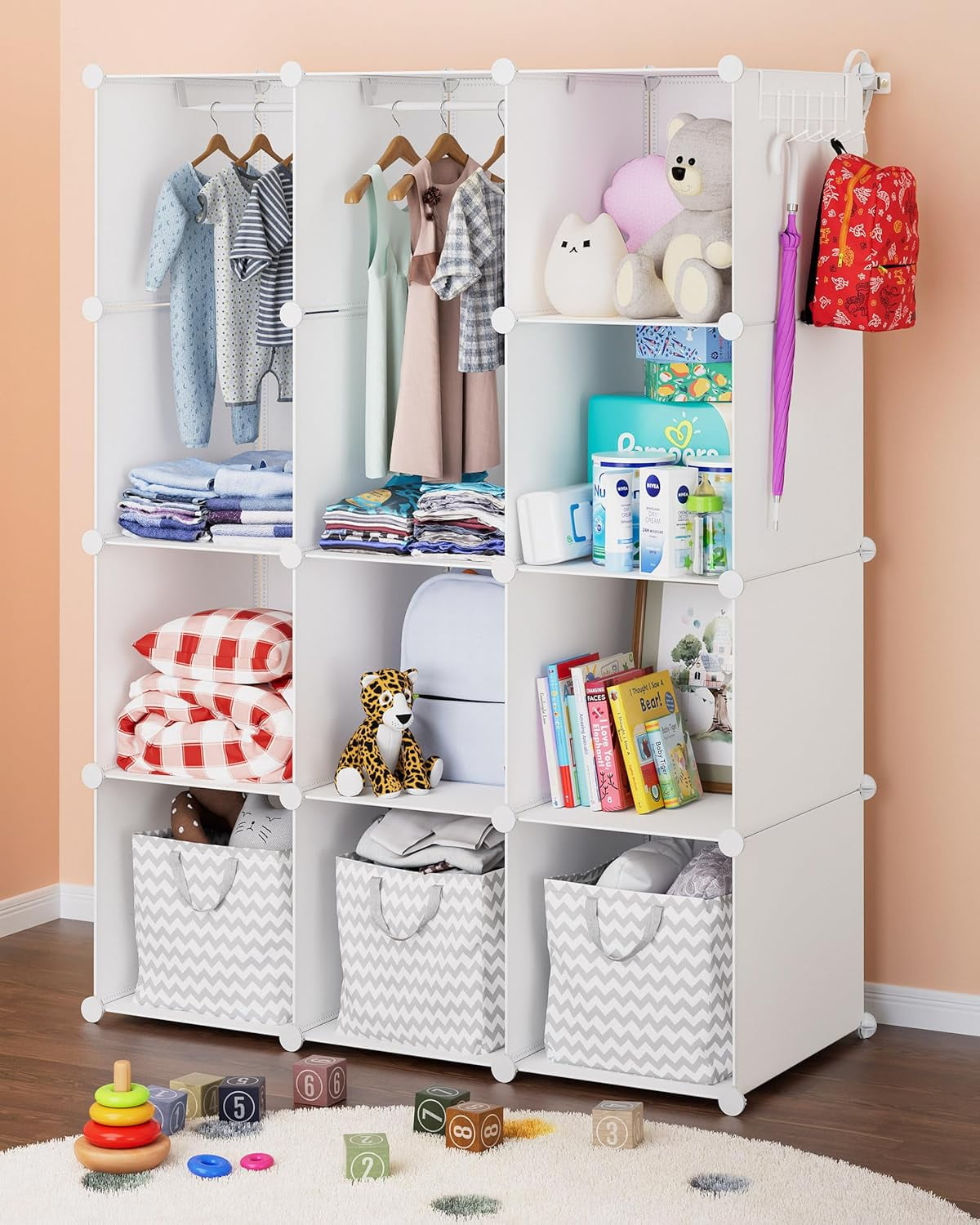 Baby Closet Organizer for Nursery: Durable Baby Wardrobe for Closet ...